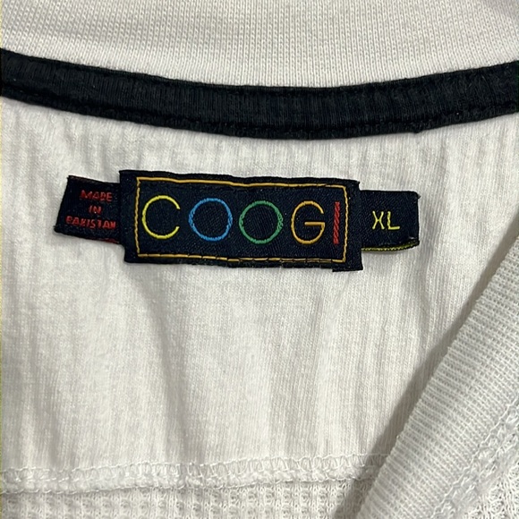 COOGI Men’s Waffle Knit Varsity Stripe Sweater- White & Black - Size XL - Picture 8 of 8